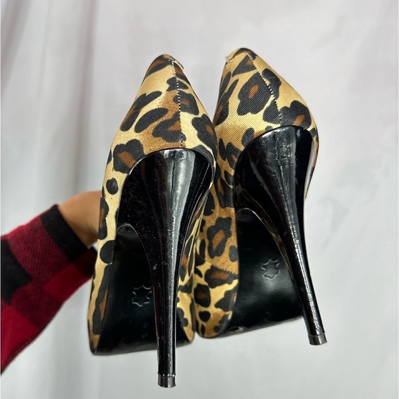 Jessica Simpson amandax leopard print peep toe heels size 8 - Picture 6 of 8